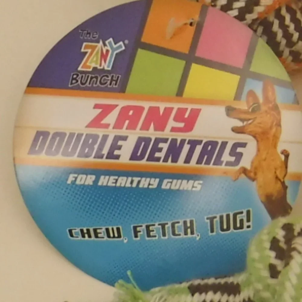 Zany Double Dentals Dog Toys For Healthy Gums 3 Pack Different Textures
